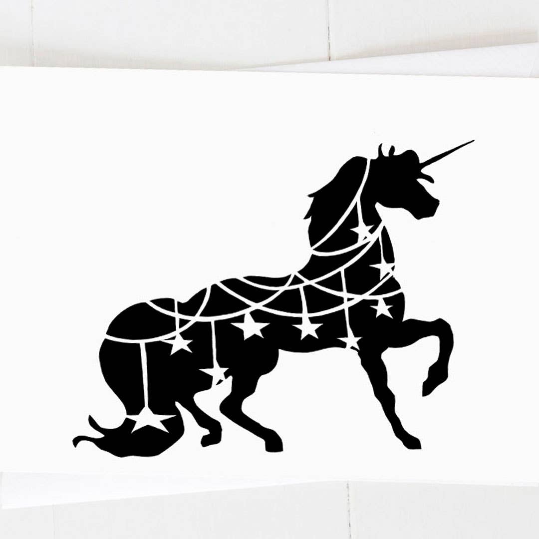 Unicorn with draping stars