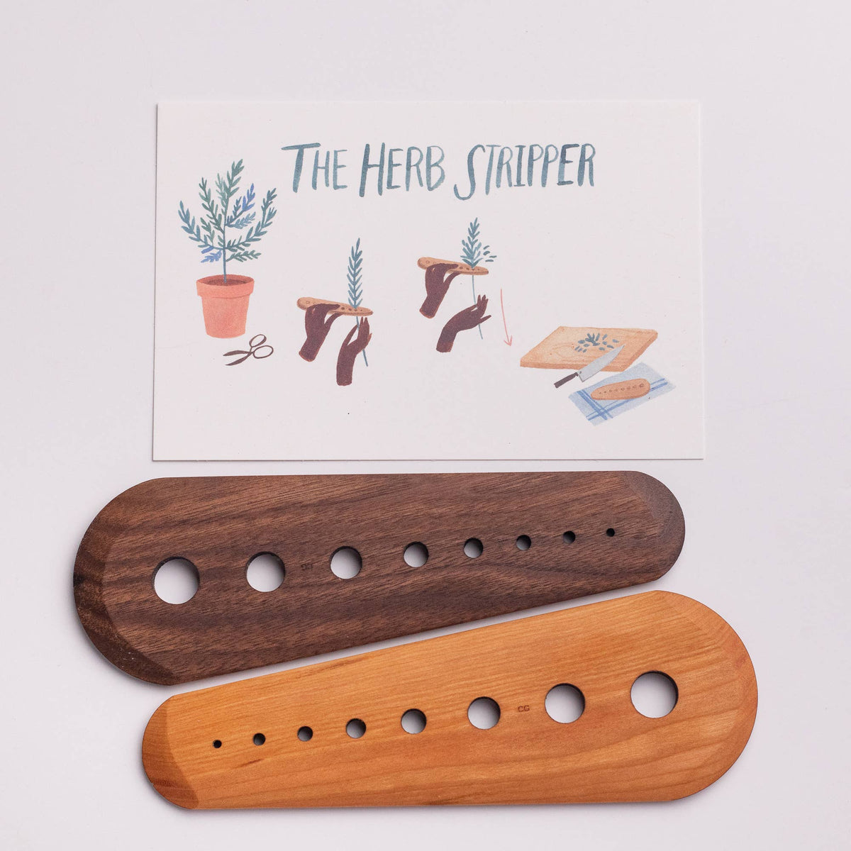 Wooden Herb Stripper in Cherry