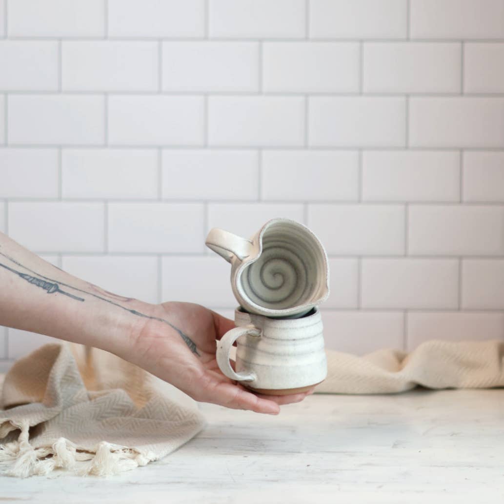 Handmade Heart-Shaped Mug &amp; Creamer
