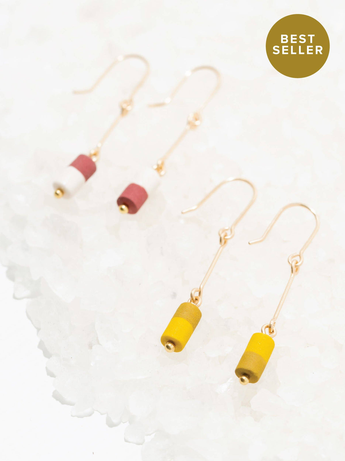Porcelain Short Barrel Earrings