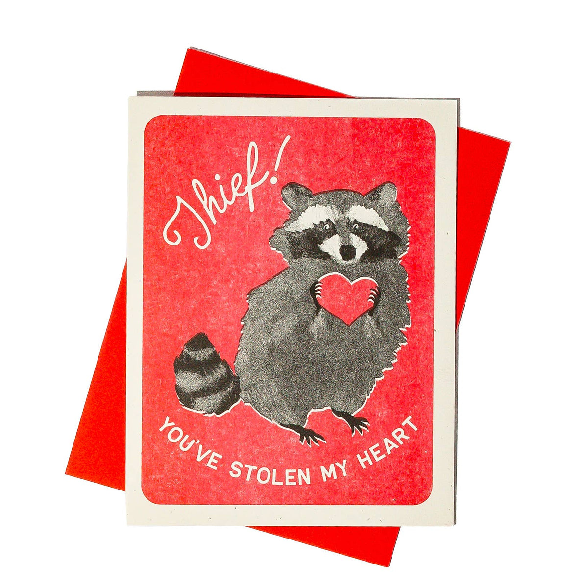 Thief! You Stole My Heart Raccoon Card