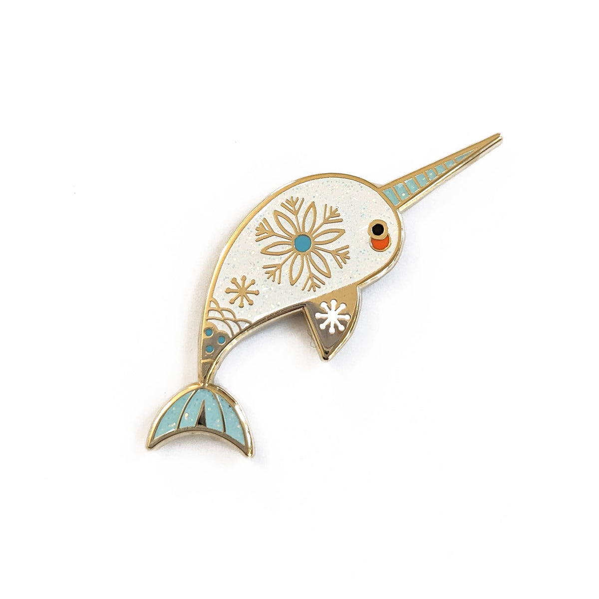 Winter Narwhal Enamel Pin