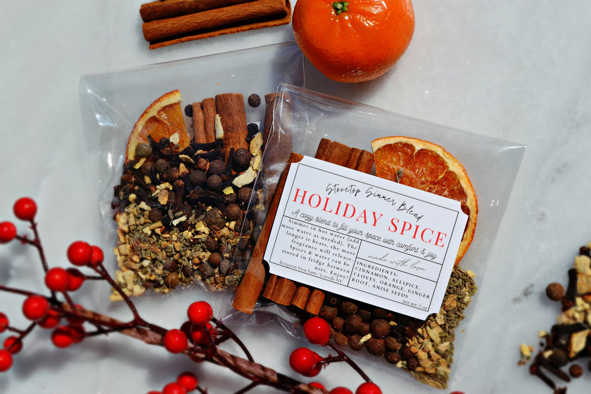 Simmer Stovetop Potpourri Holiday Spice Fall Christmas Blend: Brown kraft standup pouch