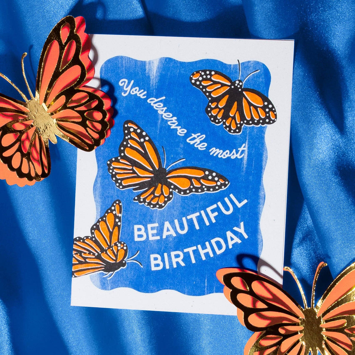 Beautiful Birthday Butterflies - Risograph Card