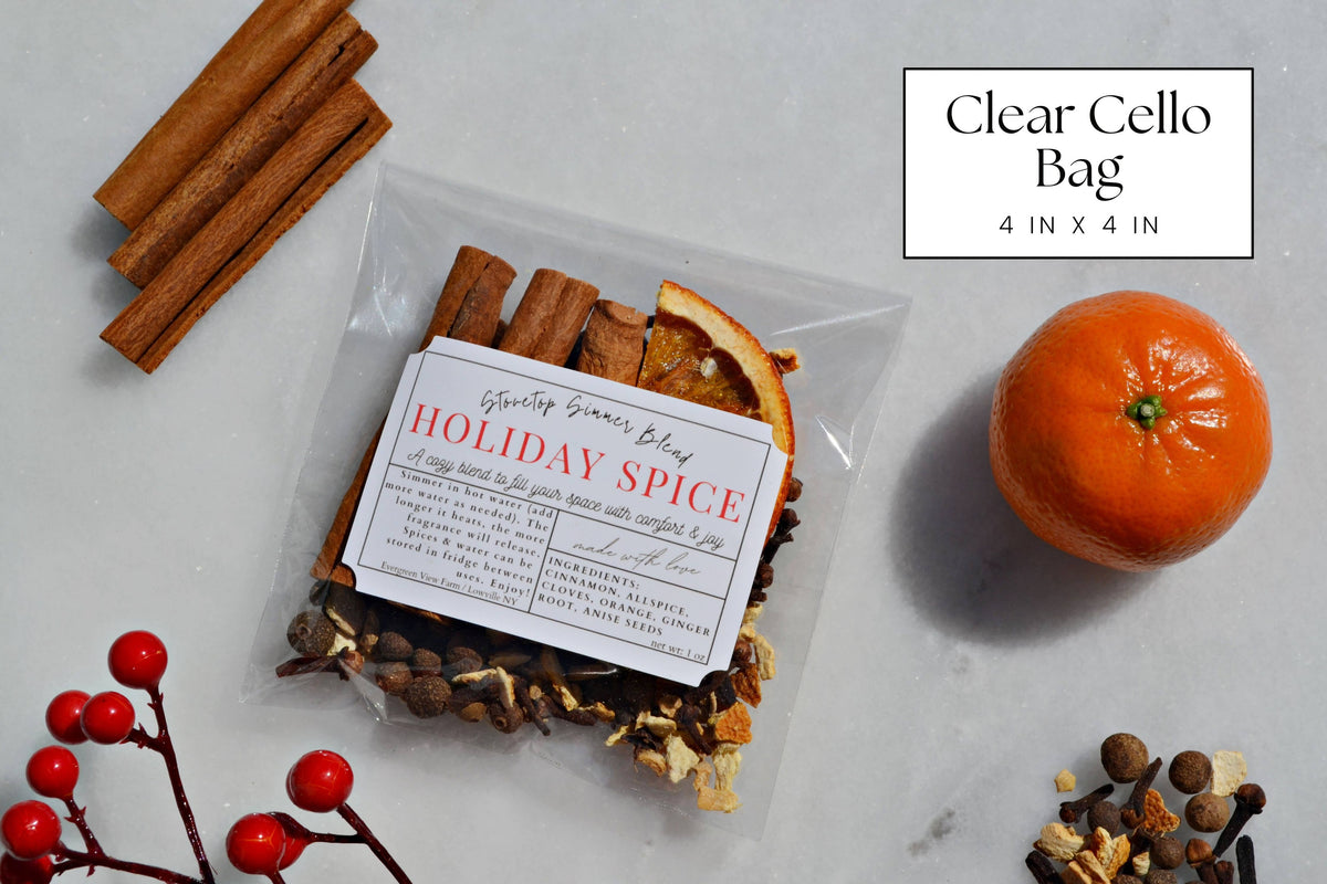 Simmer Stovetop Potpourri Holiday Spice Fall Christmas Blend: Brown kraft standup pouch