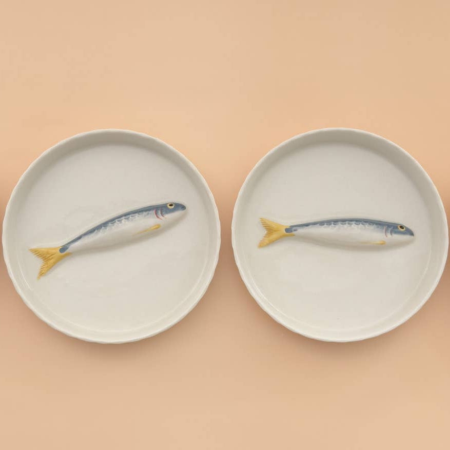 Hand-Painted Porcelain Sardine Tray