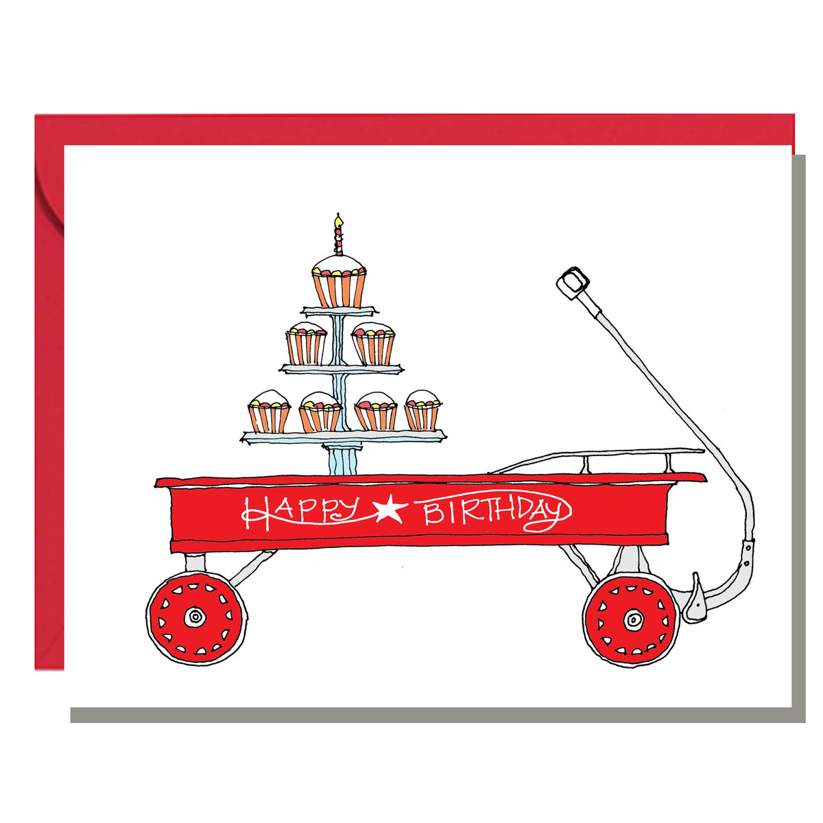 Wagon Birthday Card