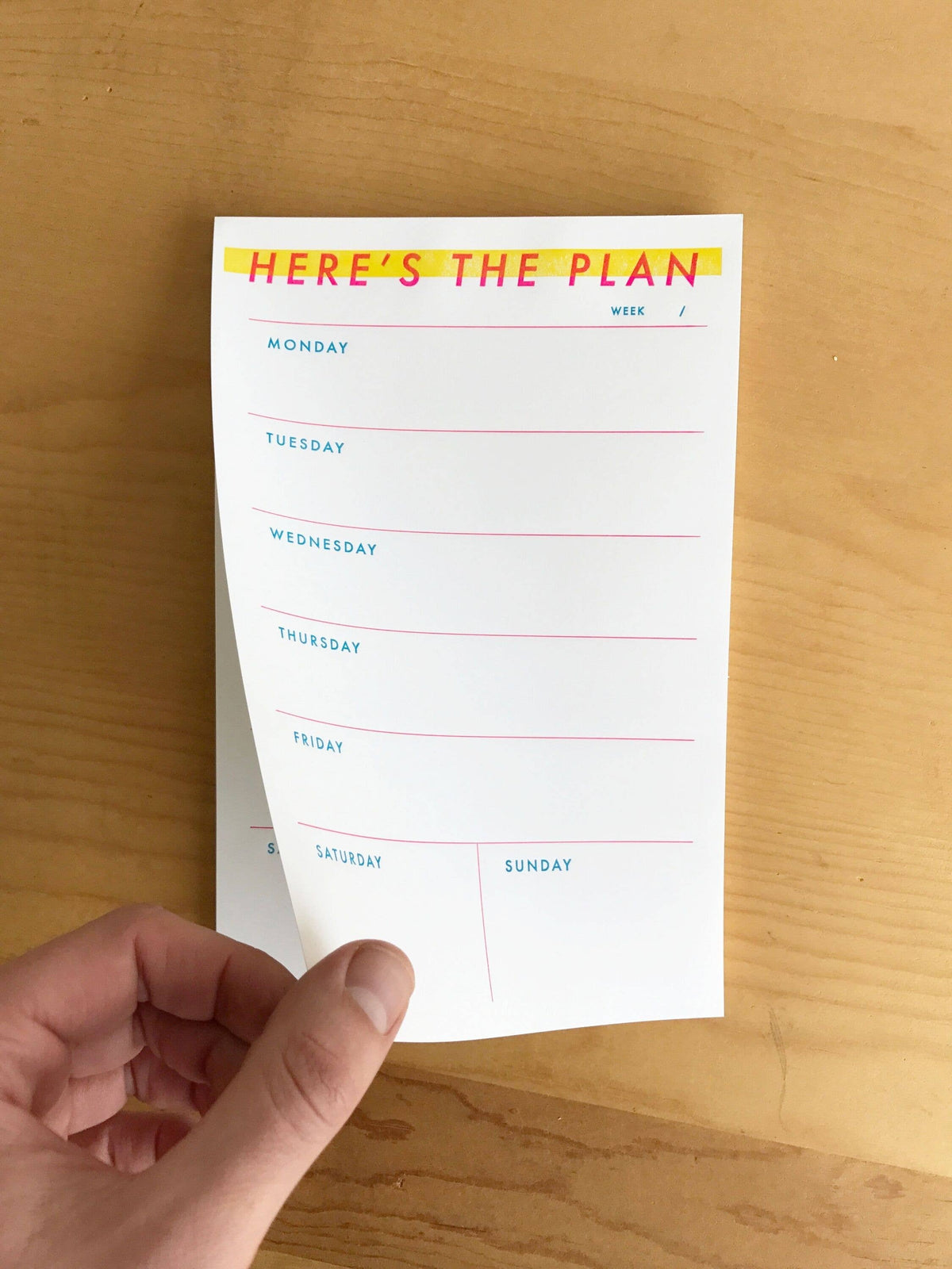 Here is The Plan Weekly Notepad: 52 Sheet Notepad