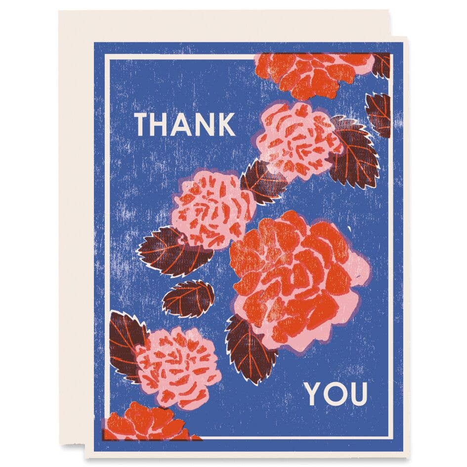 Red Peonies Thank You Card (Box of 6)