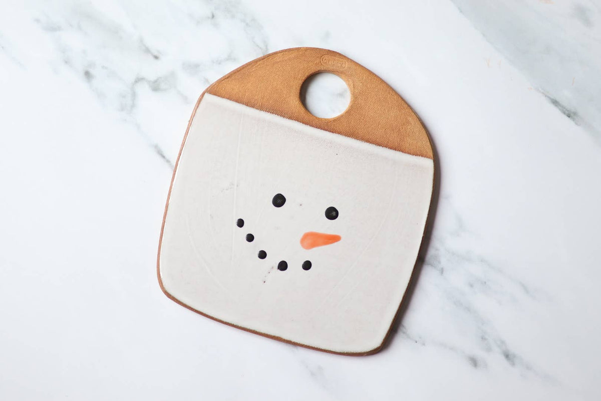 Snowman Cheese Board | Handmade Pottery Charcuterie