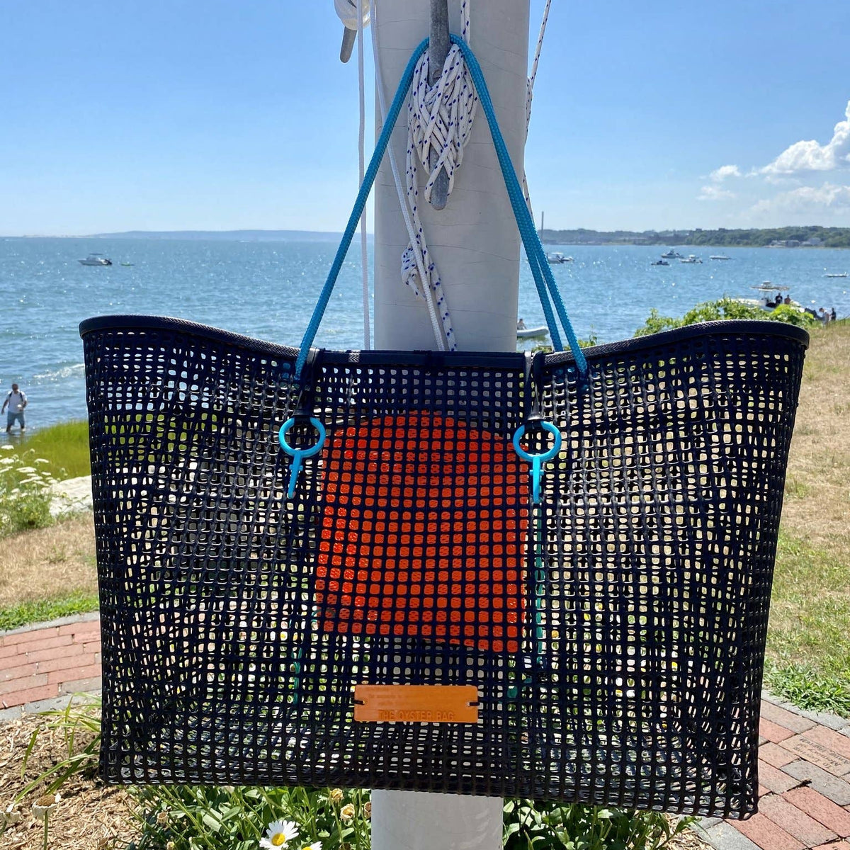 Jumbo Oyster Bag: Blue Handle