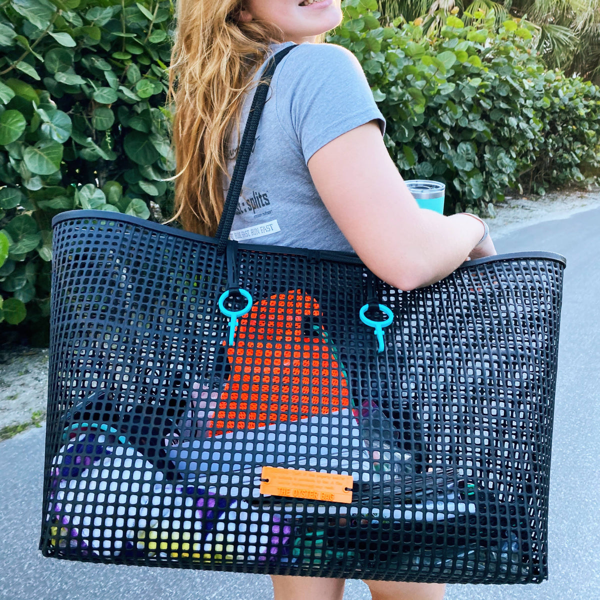 Jumbo Oyster Bag: Blue Handle