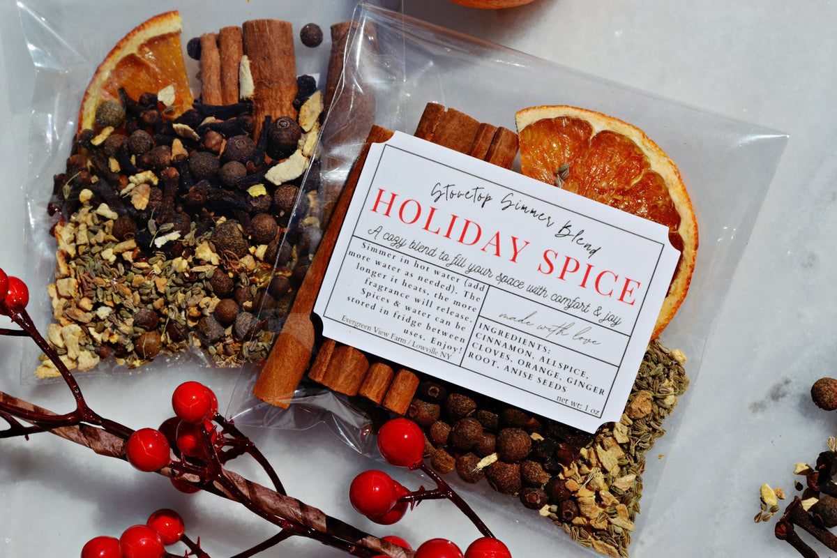 Simmer Stovetop Potpourri Holiday Spice Fall Christmas Blend: Brown kraft standup pouch