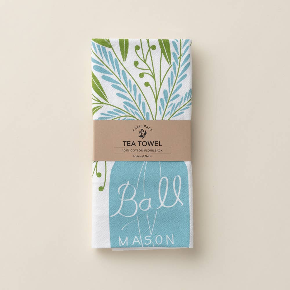 Mason Jar Bouquet Tea Towel