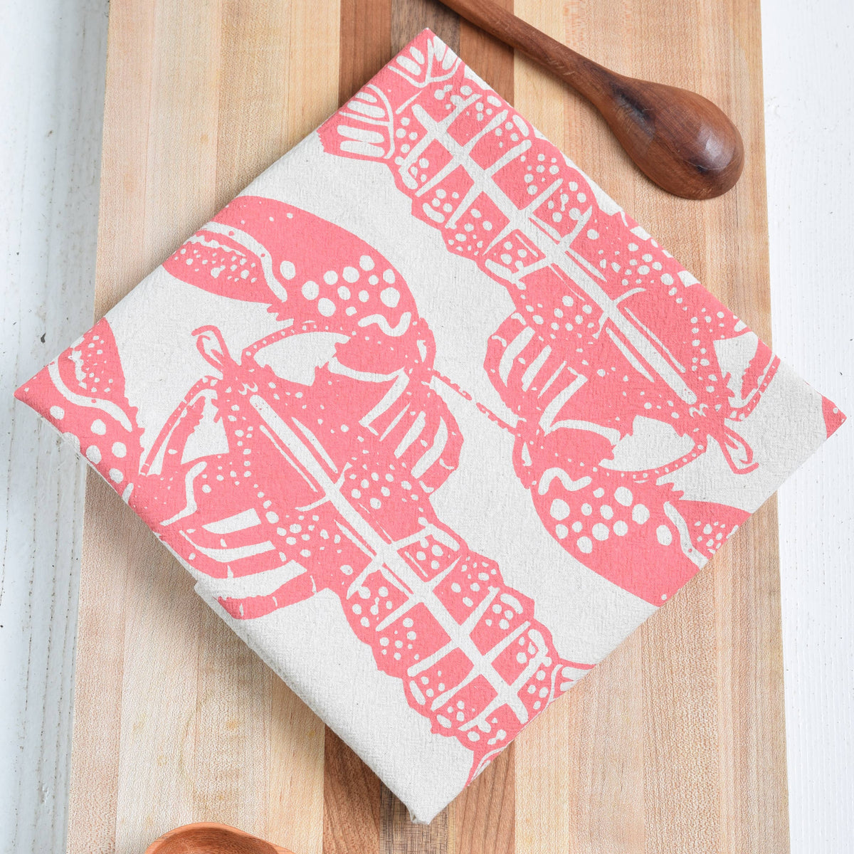 Double Lobster Tea Towel - Pink