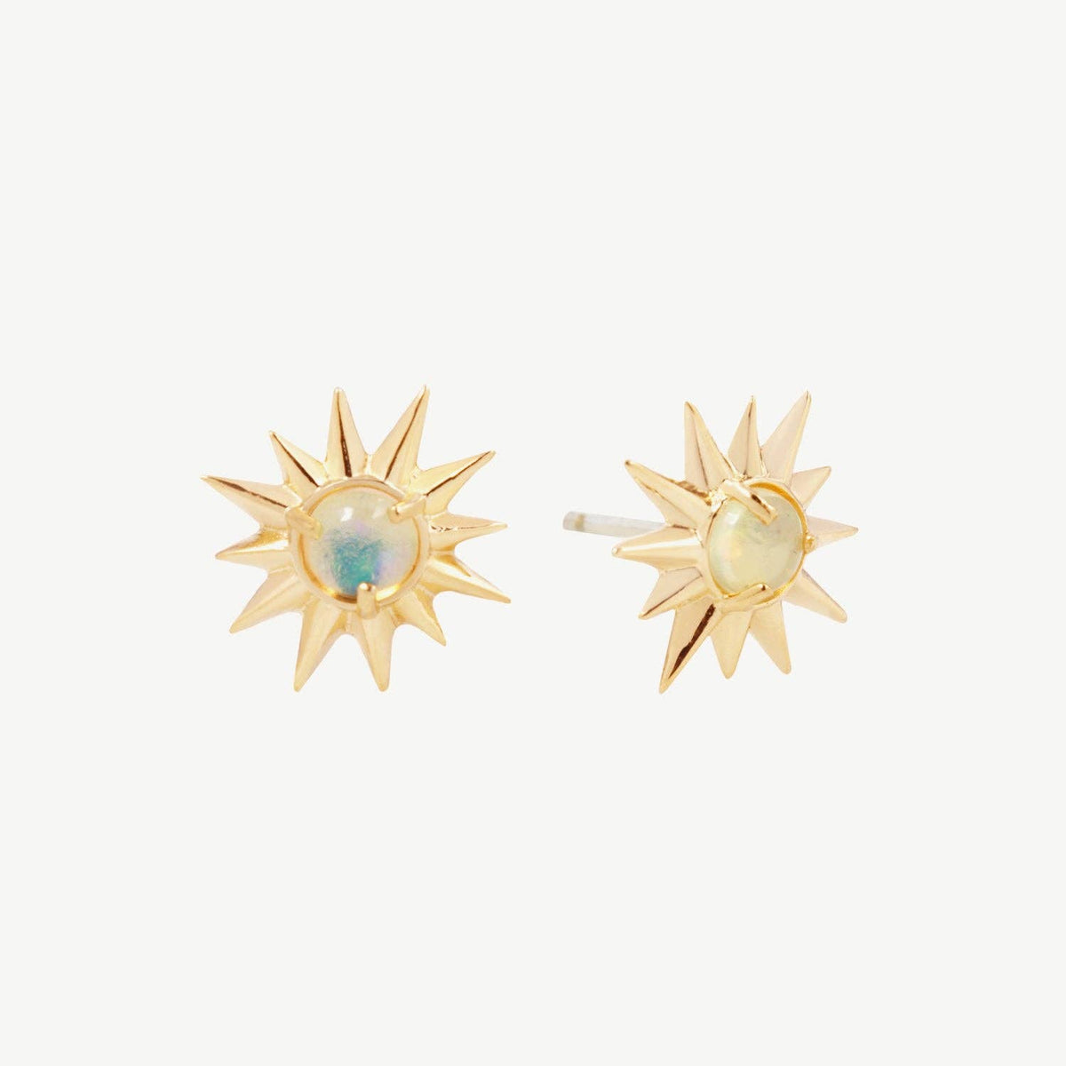 Starburst Stud Earrings with Opal