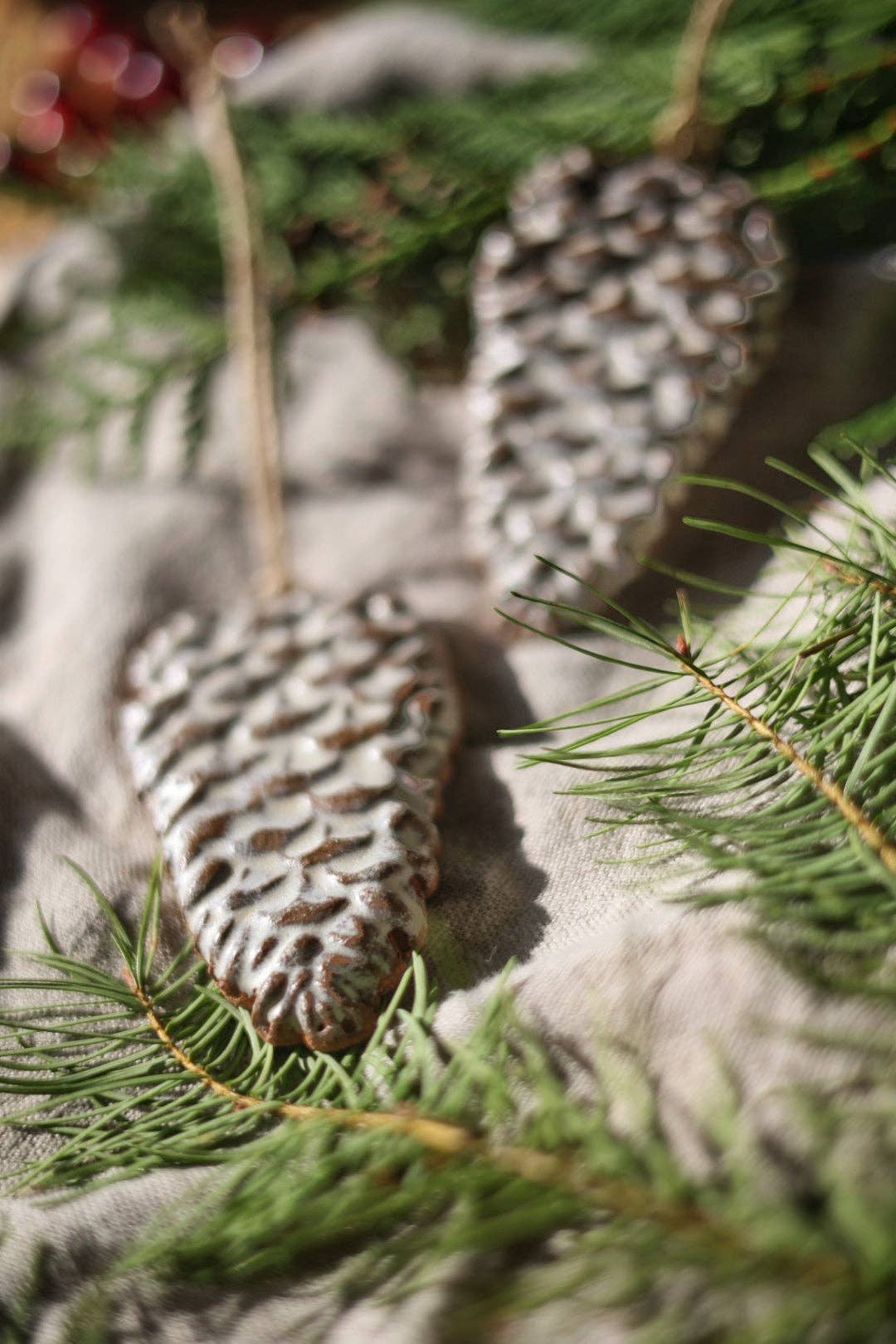 Pinecone Large Stoneware Ornament