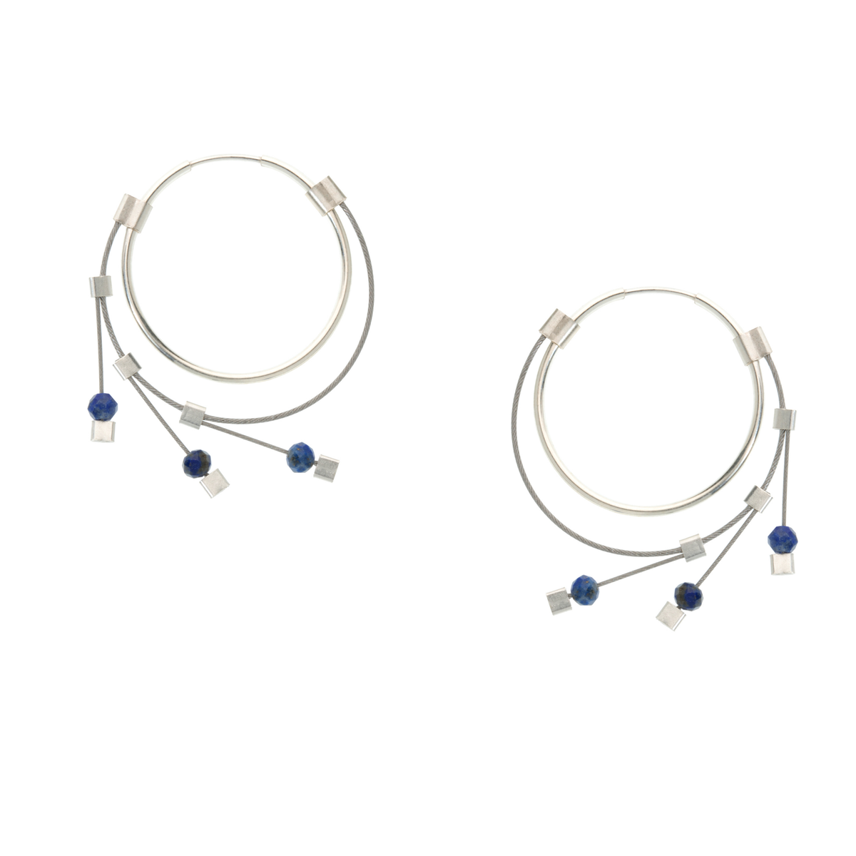 Lapis Spring Hoops