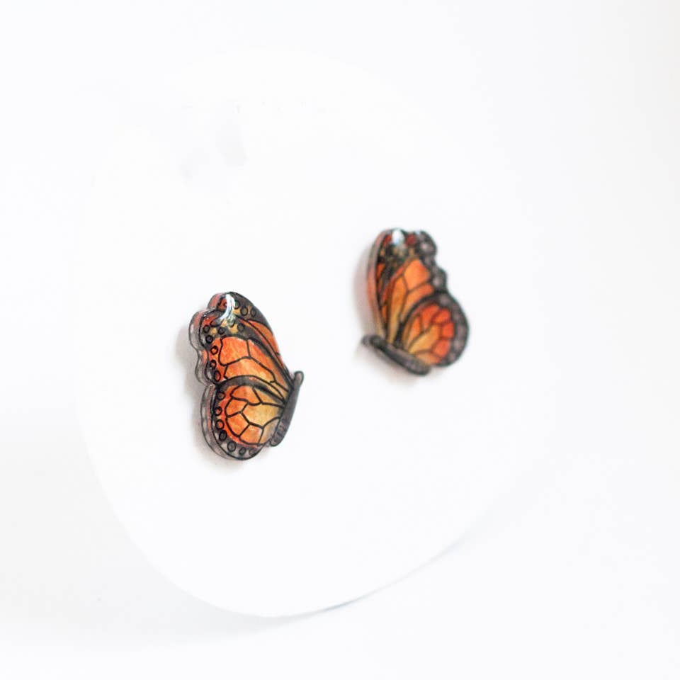 Monarch Butterfly Stud Earrings