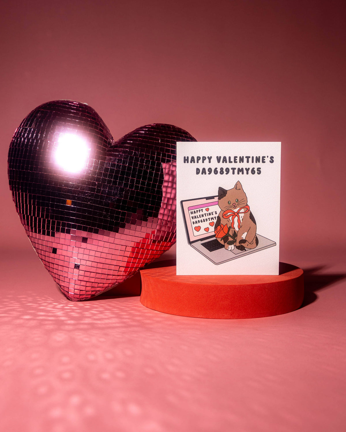 Cat on Laptop Valentine’s Day Card