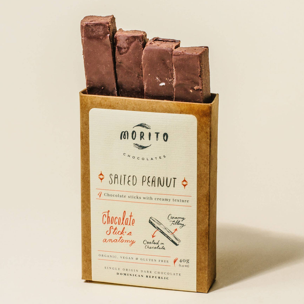 SALTED PEANUT- 4-Pack of Vegan Chocolate Sticks