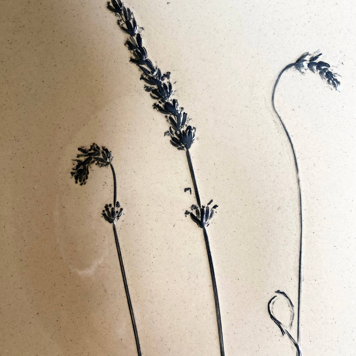 Lavender Floral Large Ceramic Oval Serving Bowl