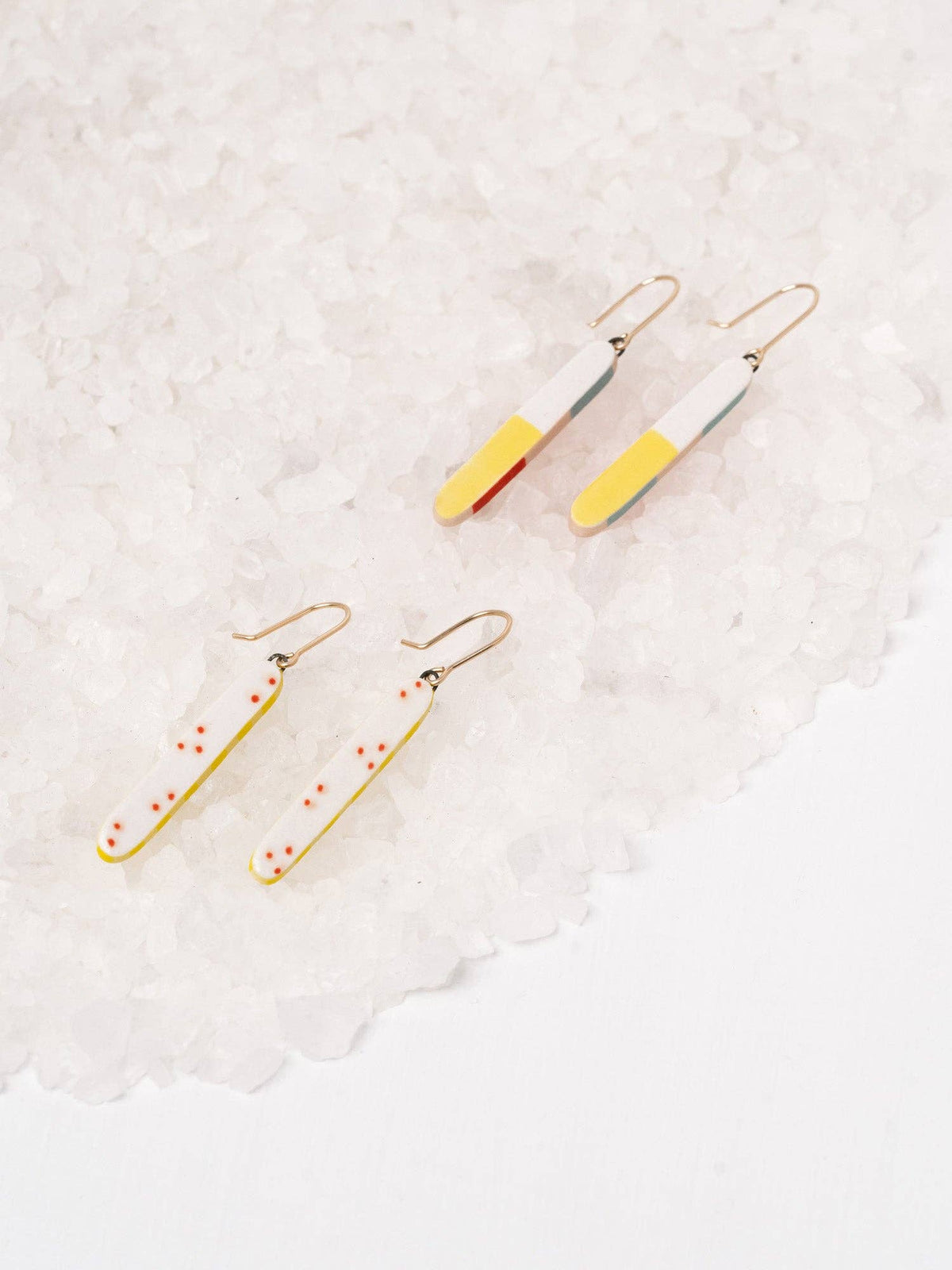 Running Stitch Earrings: Pink Blossom / Gold