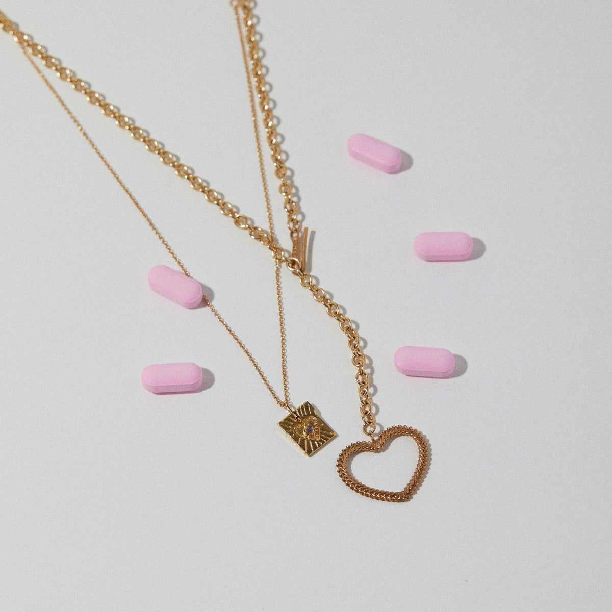Lace Heart Necklace with Moonstone