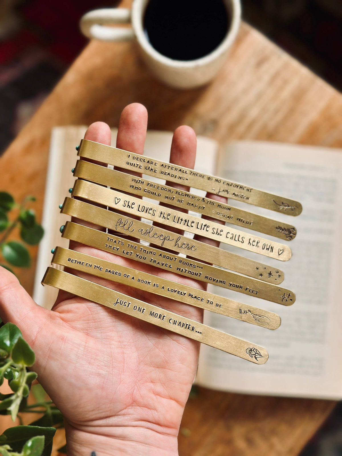 Brass Bookmark with Turquoise