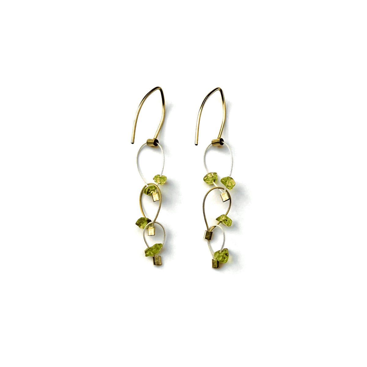 Turquoise Mini Tears Earrings with Gold Cable