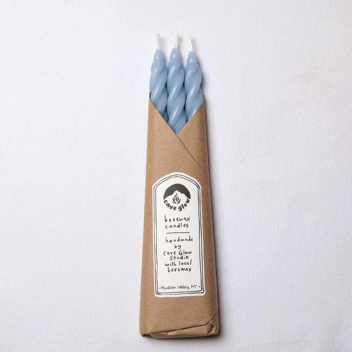 Sky Blue Beeswax Taper Candles (Set of 3)