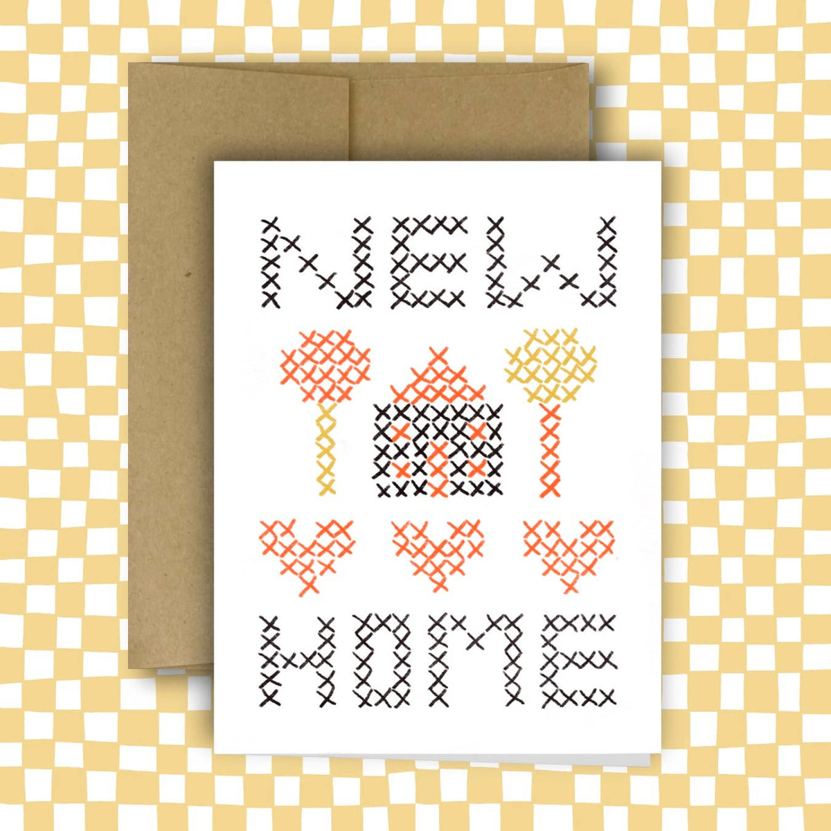 Cross Stitch New Home Greeting Card
