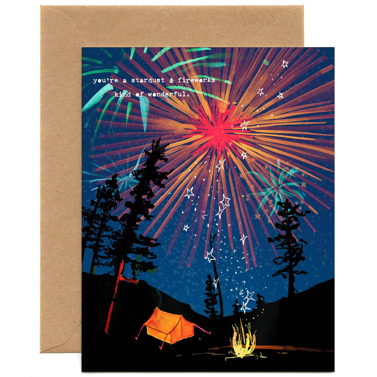 Stardust and Fireworks — Birthday, Thank You, Anniversary, Friendship Card: Eco-friendly card pocket