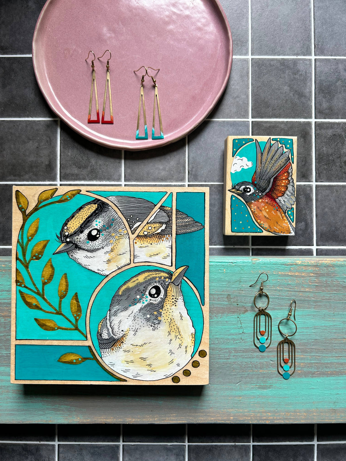 Original Bird Paintings Mini (2.5”x3.5”)
