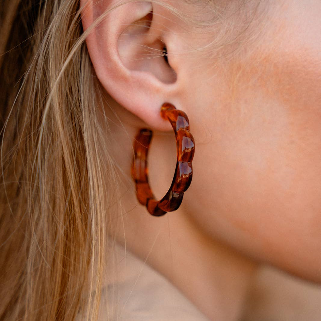 Scarlett Hoops in Amber
