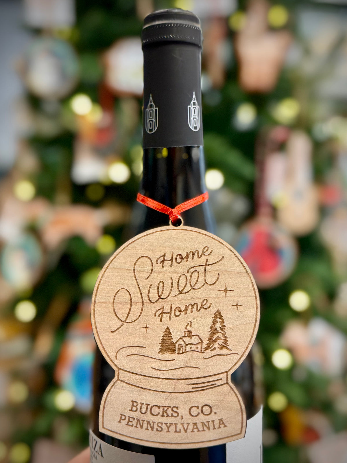 Bucks County "Home Sweet Home" Snow Globe Ornament