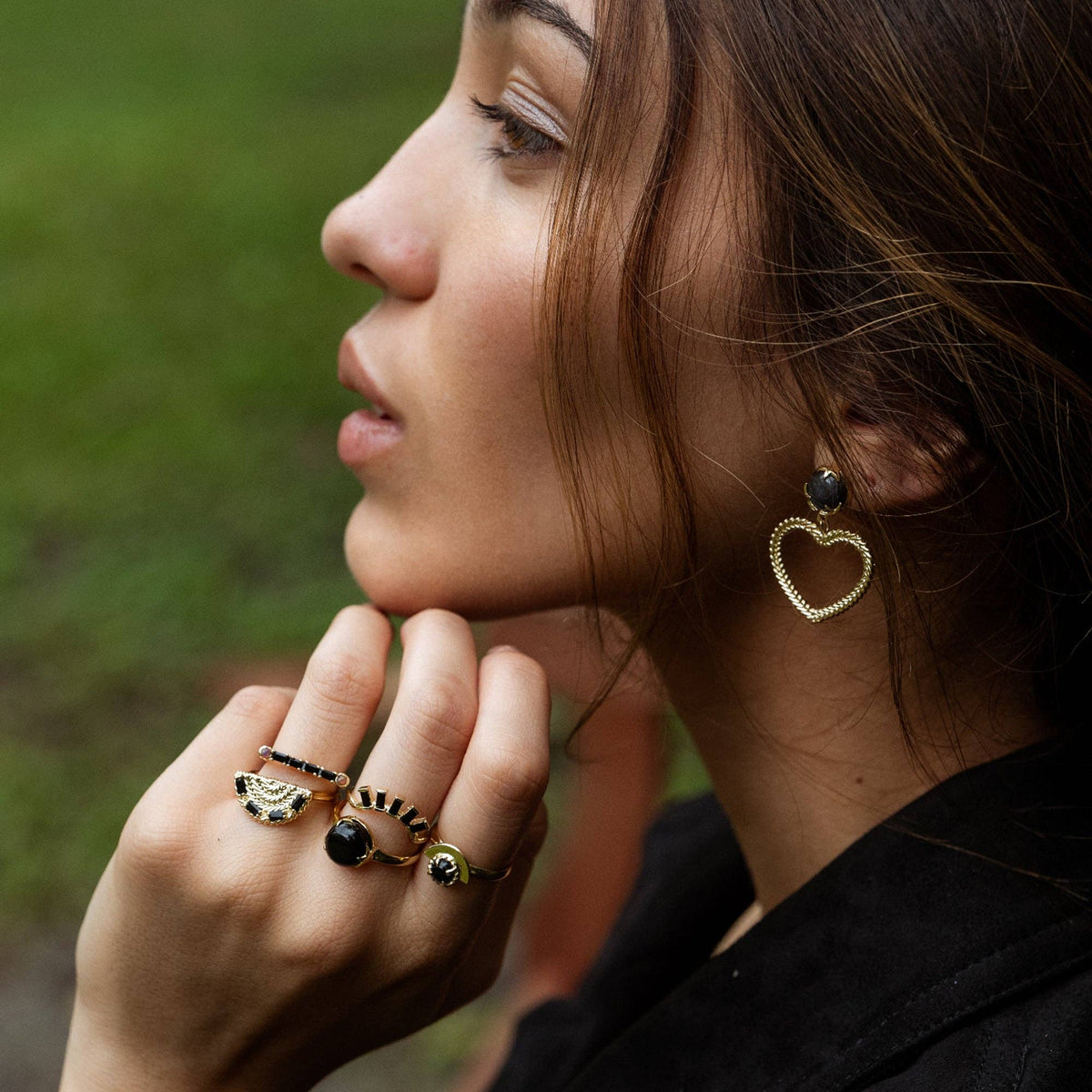 Under The Stars Ring with Black Onyx
