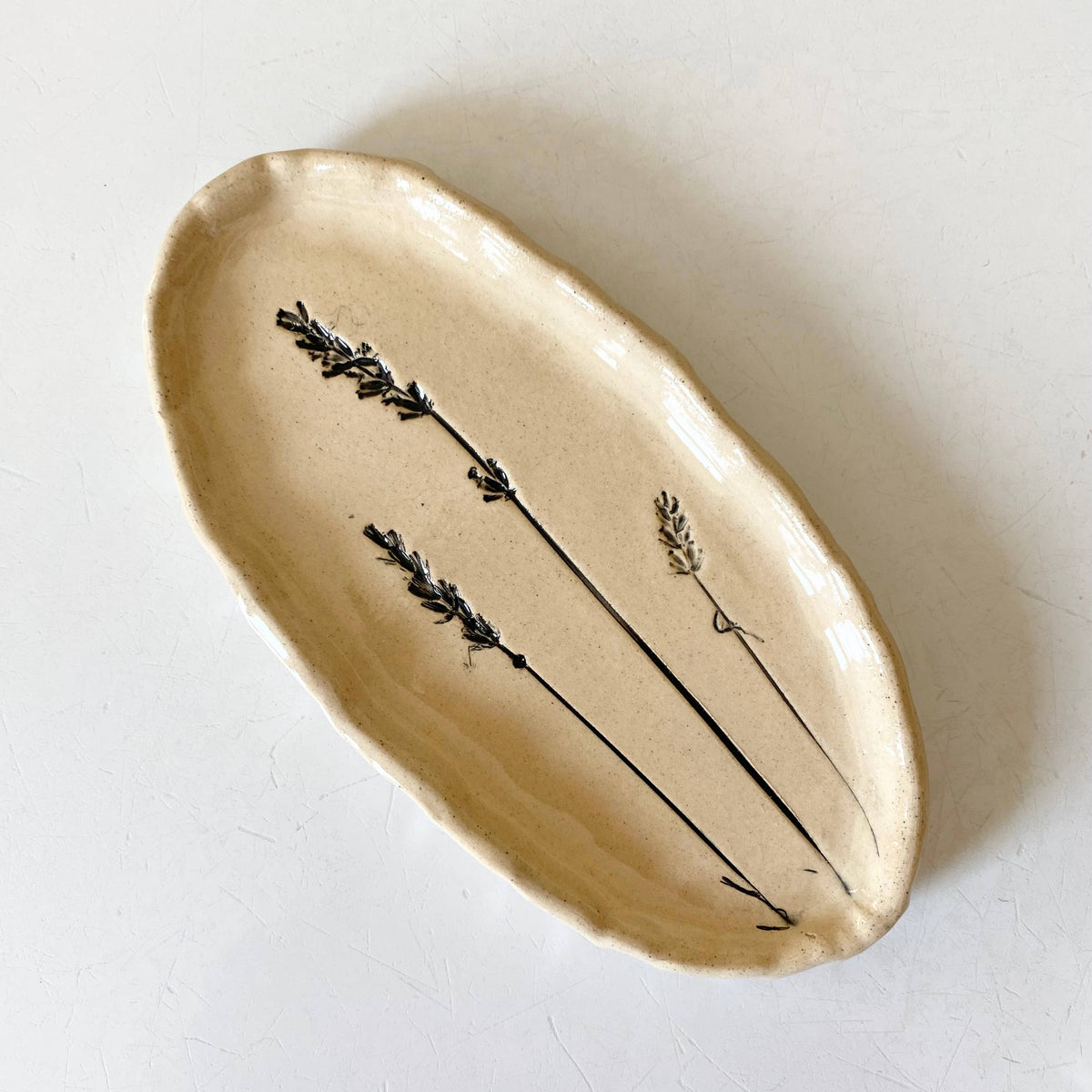 Lavender Floral Oval Trinket Dish