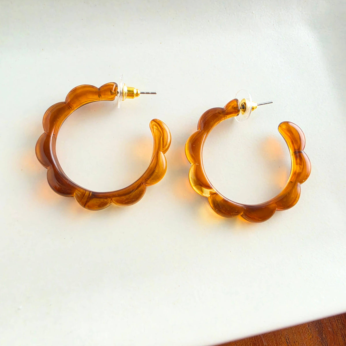 Scarlett Hoops in Amber