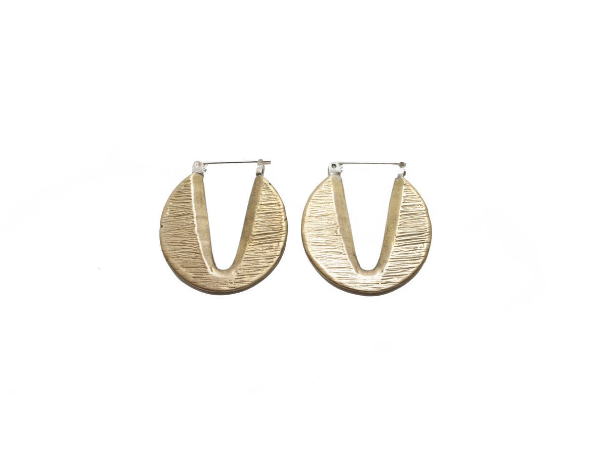 Brass &quot;Fortunate&quot; Hoop Earrings