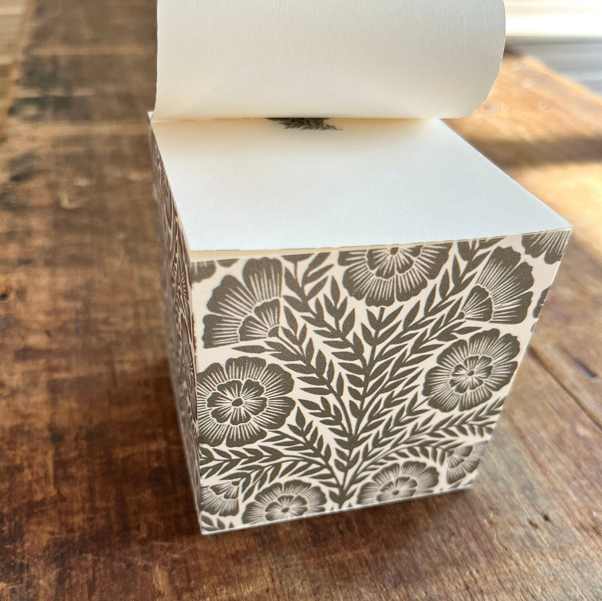 Carved Floral Memo Sticky Note Block