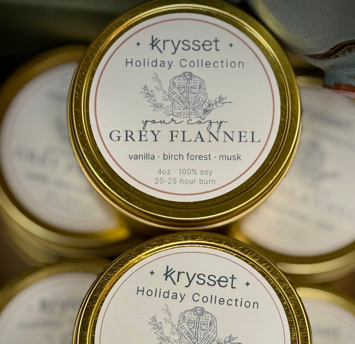 Your Cozy Grey Flannel Candle 7.5oz