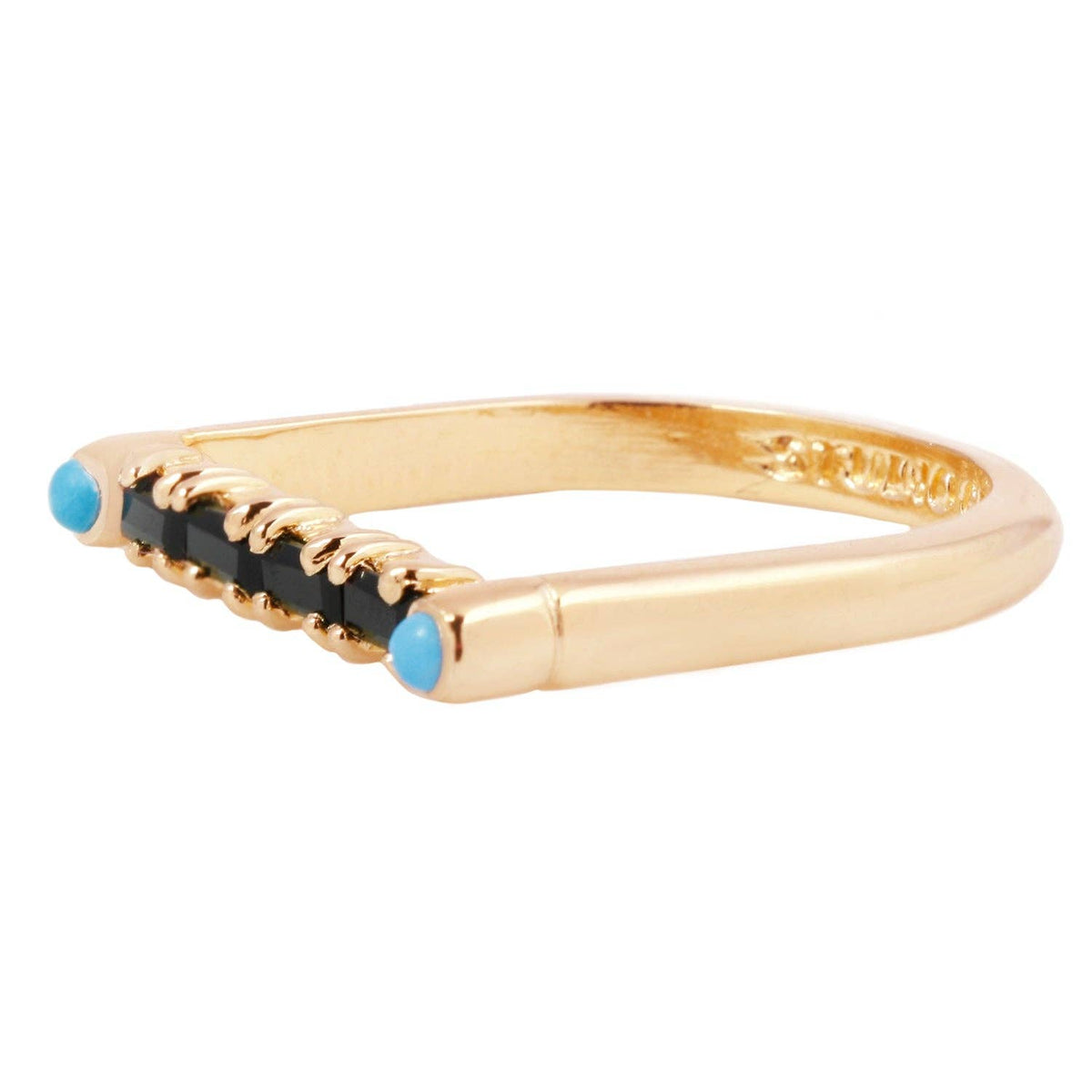 Cha Cha Bar Ring with Black Onyx and Turquoise