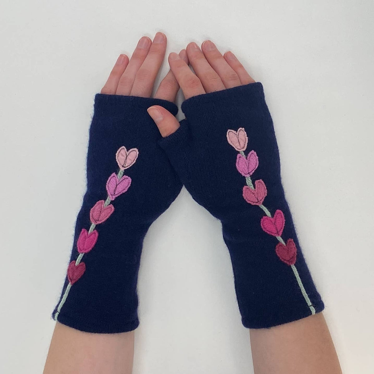 Lupine Gold Fingerless Cashmere Gloves