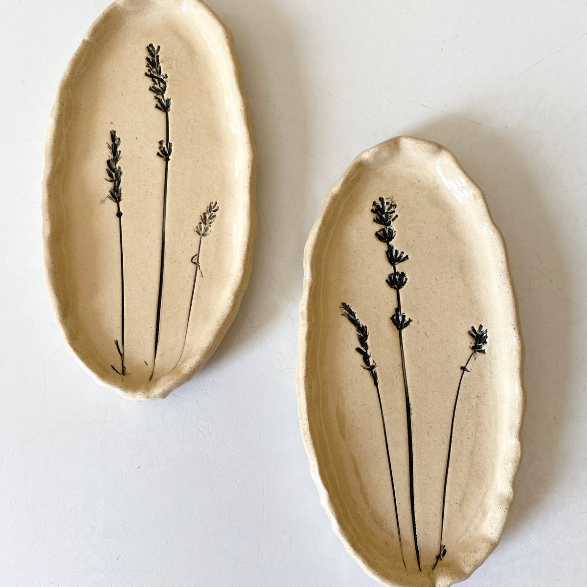 Lavender Floral Oval Trinket Dish