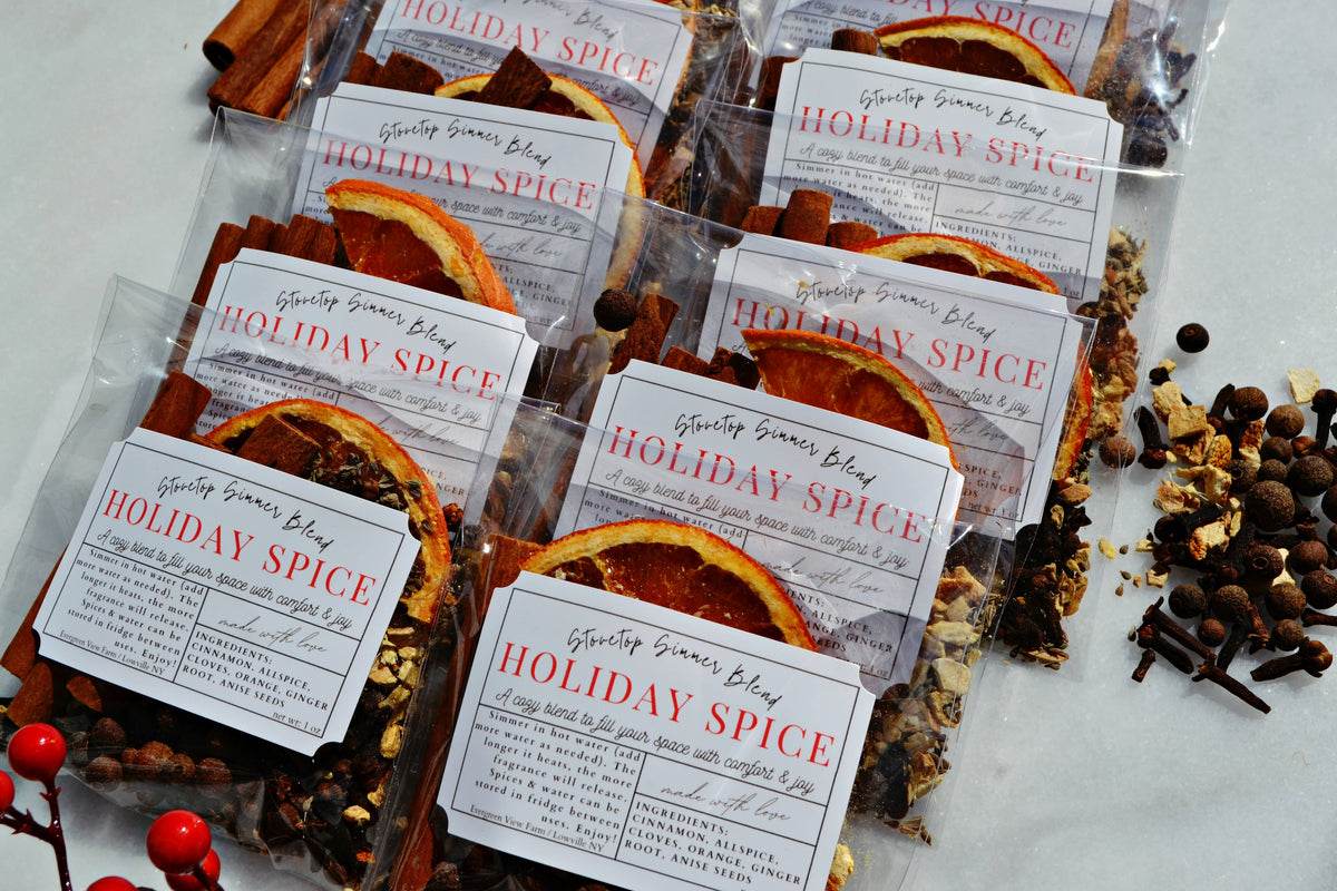 Simmer Stovetop Potpourri Holiday Spice Fall Christmas Blend: Brown kraft standup pouch