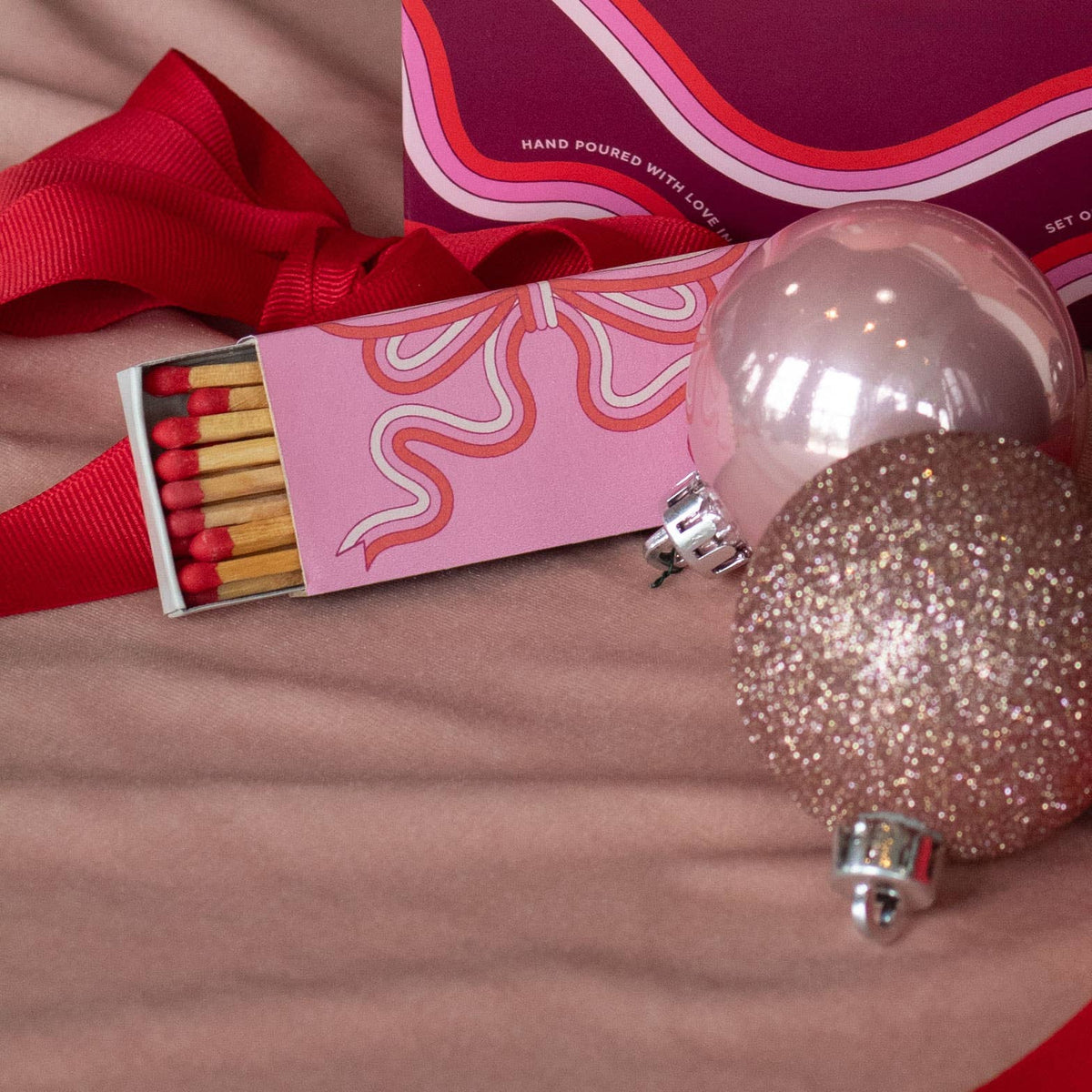 Pink Holidays with a Bow 3" Matchbox