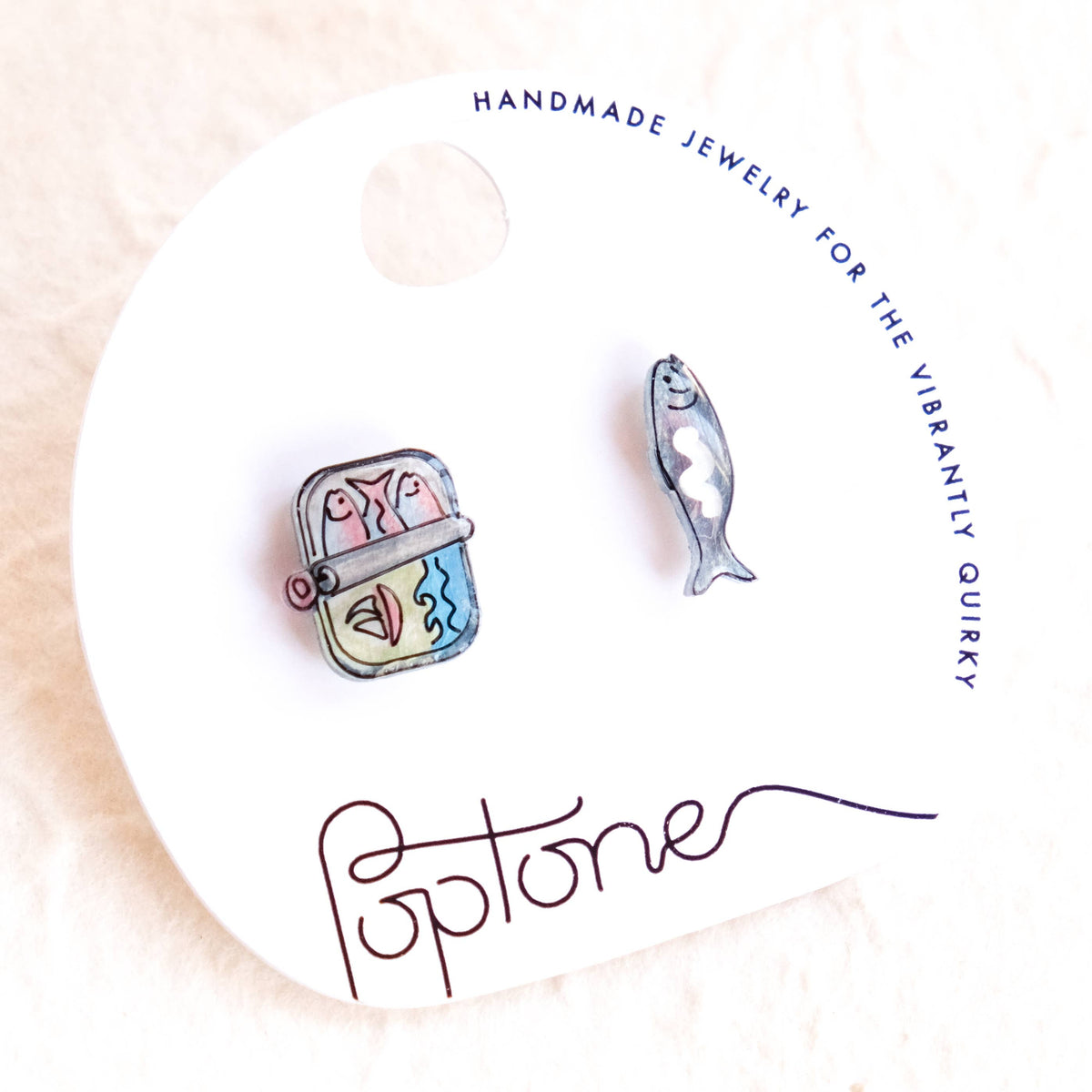 Sardines Canned Fish Stud Earrings