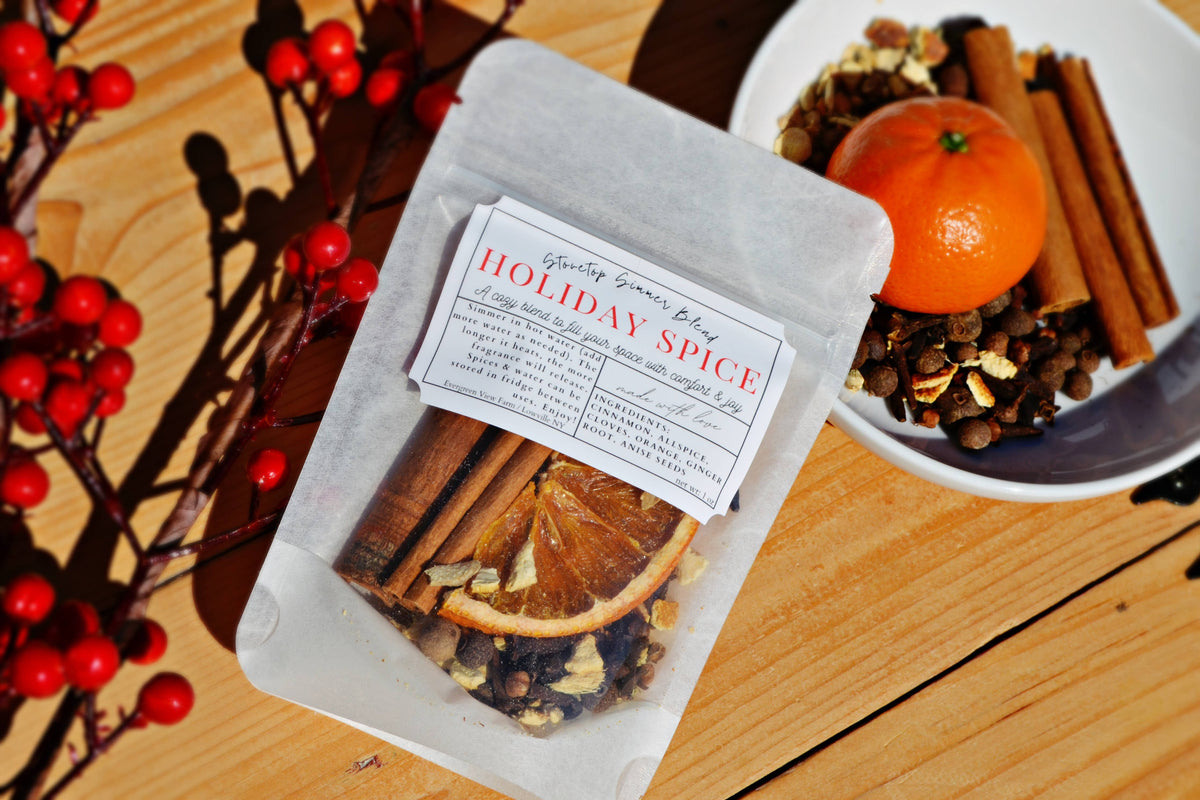 Simmer Stovetop Potpourri Holiday Spice Fall Christmas Blend: Brown kraft standup pouch