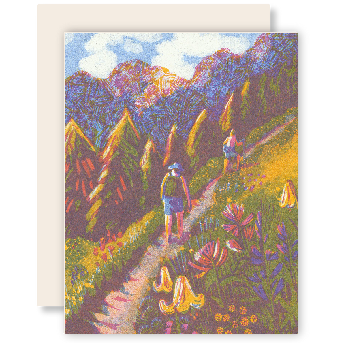 Hiking Together - Everyday Risograph Card